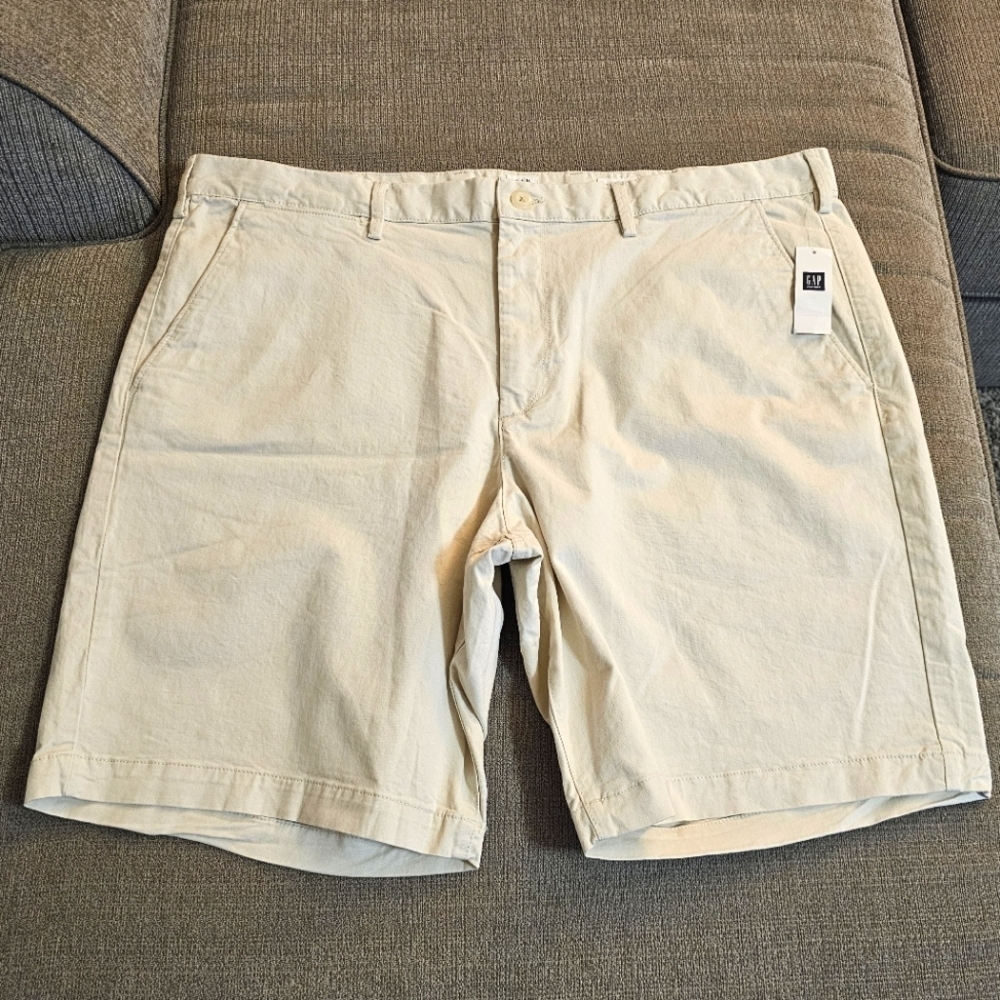 Gap For Good Khaki Lived In Chino Stretch Casual Neutral Shorts Size 40